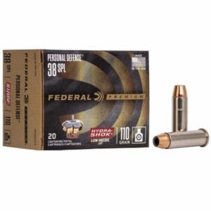 Munição Federal 38 SPL HYDRA_SHOCK JHP 110GR – CX 20